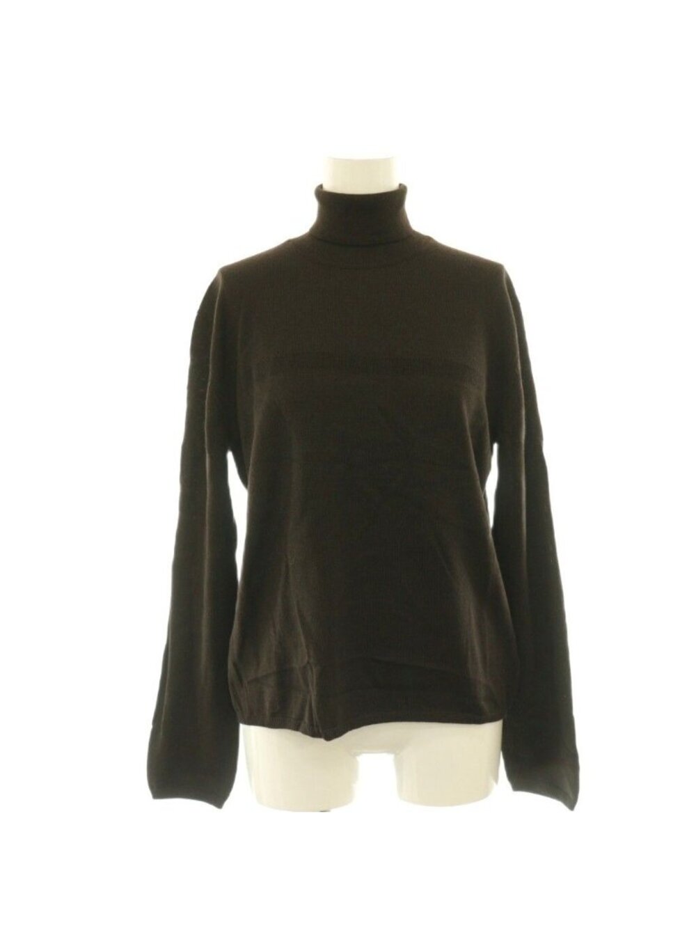 Gucci Knit Top Long Sleeve Turtleneck Silk Blend Brown Sweater
